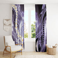 Piko Hawaiian Window Curtain Purple Galaxy Spiral Plumeria Tribal Patterns