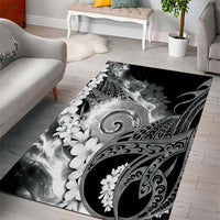 Piko Hawaiian Area Rug Monochrome Galaxy Spiral Plumeria Tribal Patterns