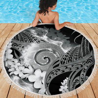 Piko Hawaiian Beach Blanket Monochrome Galaxy Spiral Plumeria Tribal Patterns