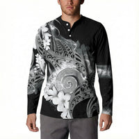Piko Hawaiian Button Sweatshirt Monochrome Galaxy Spiral Plumeria Tribal Patterns