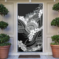 Piko Hawaiian Door Cover Monochrome Galaxy Spiral Plumeria Tribal Patterns
