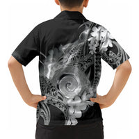 Piko Hawaiian Hawaiian Shirt Monochrome Galaxy Spiral Plumeria Tribal Patterns