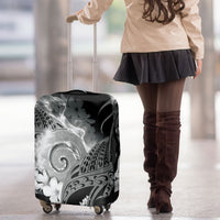 Piko Hawaiian Luggage Cover Monochrome Galaxy Spiral Plumeria Tribal Patterns