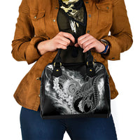 Piko Hawaiian Shoulder Handbag Monochrome Galaxy Spiral Plumeria Tribal Patterns