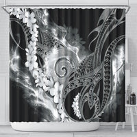 Piko Hawaiian Shower Curtain Monochrome Galaxy Spiral Plumeria Tribal Patterns