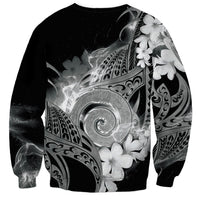 Piko Hawaiian Sweatshirt Monochrome Galaxy Spiral Plumeria Tribal Patterns