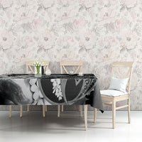 Piko Hawaiian Tablecloth Monochrome Galaxy Spiral Plumeria Tribal Patterns