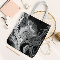 Piko Hawaiian Tote Bag Monochrome Galaxy Spiral Plumeria Tribal Patterns