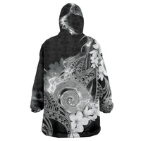 Piko Hawaiian Wearable Blanket Hoodie Monochrome Galaxy Spiral Plumeria Tribal Patterns