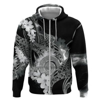 Piko Hawaiian Zip Hoodie Monochrome Galaxy Spiral Plumeria Tribal Patterns