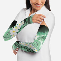 Piko Hawaiian Arm Sleeves Green Galaxy Spiral Plumeria Tribal Patterns