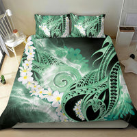 Piko Hawaiian Bedding Set Green Galaxy Spiral Plumeria Tribal Patterns