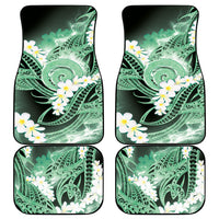Piko Hawaiian Car Mats Green Galaxy Spiral Plumeria Tribal Patterns