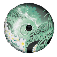 Piko Hawaiian Spare Tire Cover Green Galaxy Spiral Plumeria Tribal Patterns