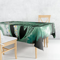 Piko Hawaiian Tablecloth Green Galaxy Spiral Plumeria Tribal Patterns