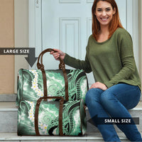 Piko Hawaiian Travel Bag Green Galaxy Spiral Plumeria Tribal Patterns