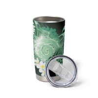 Piko Hawaiian Tumbler Cup Green Galaxy Spiral Plumeria Tribal Patterns