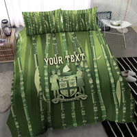 Personalised Fiji Language Week Sugarcane Masi Bedding Set Green Tapa Tribal Pattern