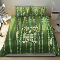 Personalised Fiji Language Week Sugarcane Masi Bedding Set Green Tapa Tribal Pattern