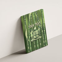 Personalised Fiji Language Week Sugarcane Masi Canvas Wall Art Green Tapa Tribal Pattern