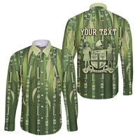 Personalised Fiji Language Week Sugarcane Masi Family Matching Off Shoulder Short Dress and Hawaiian Shirt Green Tapa Tribal Pattern