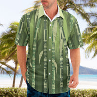Personalised Fiji Language Week Sugarcane Masi Hawaiian Shirt Green Tapa Tribal Pattern