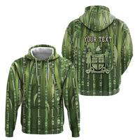 Personalised Fiji Language Week Sugarcane Masi Hoodie Green Tapa Tribal Pattern