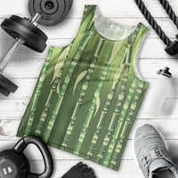 Personalised Fiji Language Week Sugarcane Masi Men Tank Top Green Tapa Tribal Pattern