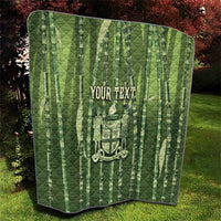 Personalised Fiji Language Week Sugarcane Masi Quilt Green Tapa Tribal Pattern