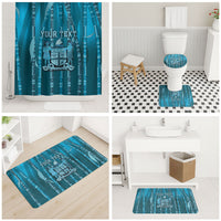 Personalised Fiji Language Week Sugarcane Masi Bathroom Set Blue Tapa Tribal Pattern