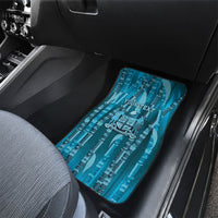 Personalised Fiji Language Week Sugarcane Masi Car Mats Blue Tapa Tribal Pattern