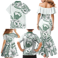 Aloha Hawaii Shaka Family Matching Mermaid Dress and Hawaiian Shirt Hang Loose Mint Version - Polynesian Pride