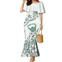 Aloha Hawaii Shaka Family Matching Mermaid Dress and Hawaiian Shirt Hang Loose Mint Version - Polynesian Pride