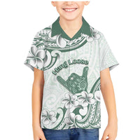 Aloha Hawaii Shaka Family Matching Mermaid Dress and Hawaiian Shirt Hang Loose Mint Version - Polynesian Pride