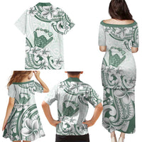 Aloha Hawaii Shaka Family Matching Puletasi and Hawaiian Shirt Hang Loose Mint Version - Polynesian Pride