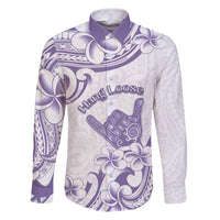 Aloha Hawaii Shaka Family Matching Puletasi and Hawaiian Shirt Hang Loose Purple Version - Polynesian Pride