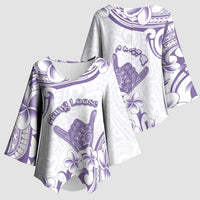 Aloha Hawaii Shaka Kimono Sleeve Blouse Hang Loose Purple Version - Polynesian Pride