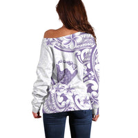 Aloha Hawaii Shaka Off Shoulder Sweater Hang Loose Purple Version - Polynesian Pride