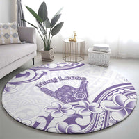 Aloha Hawaii Shaka Round Carpet Hang Loose Purple Version - Polynesian Pride