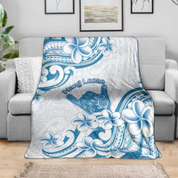 Aloha Hawaii Shaka Blanket Hang Loose Blue Version - Polynesian Pride