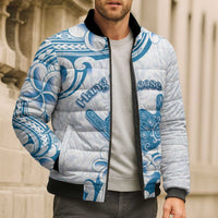 Aloha Hawaii Shaka Bomber Puffer Jacket Hang Loose Blue Version - Polynesian Pride