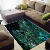 New Zealand Dart Area Rug Maori Fern With Paua Shell - Polynesian Pride