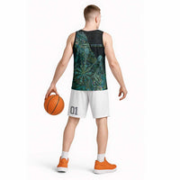 Personalised New Zealand Dart Basketball Jersey Maori Fern With Paua Shell - Polynesian Pride