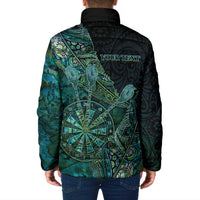 Personalised New Zealand Dart Padded Jacket Maori Fern With Paua Shell - Polynesian Pride