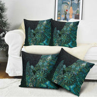 New Zealand Dart Pillow Cover Maori Fern With Paua Shell - Polynesian Pride
