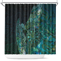 New Zealand Dart Shower Curtain Maori Fern With Paua Shell - Polynesian Pride