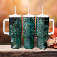 Personalised New Zealand Dart Tumbler With Handle Maori Fern With Paua Shell - Polynesian Pride