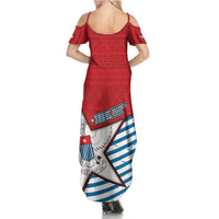West Papua Morning Star Family Matching Summer Maxi Dress and Hawaiian Shirt One People One Soul - Polynesian Pride