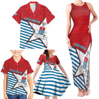 West Papua Morning Star Family Matching Tank Maxi Dress and Hawaiian Shirt One People One Soul - Polynesian Pride