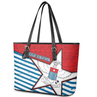West Papua Morning Star Leather Tote Bag One People One Soul - Polynesian Pride
